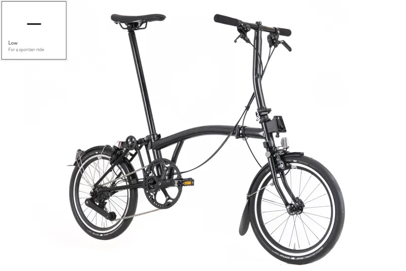Brompton P Line Urban Folding Bike 2023 in Midnight Black-2